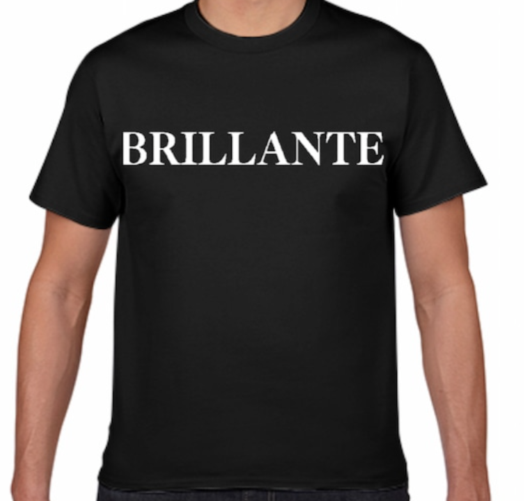 定番BRILLENTE大人気シンプルロゴTシャツ ブラック/ホワイト