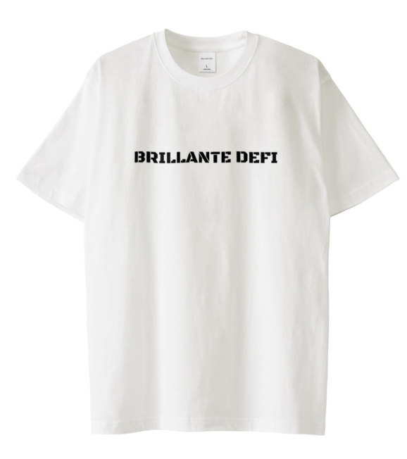BRILLANTE DEFI ロゴ&トイプープリントTシャツ ホワイト