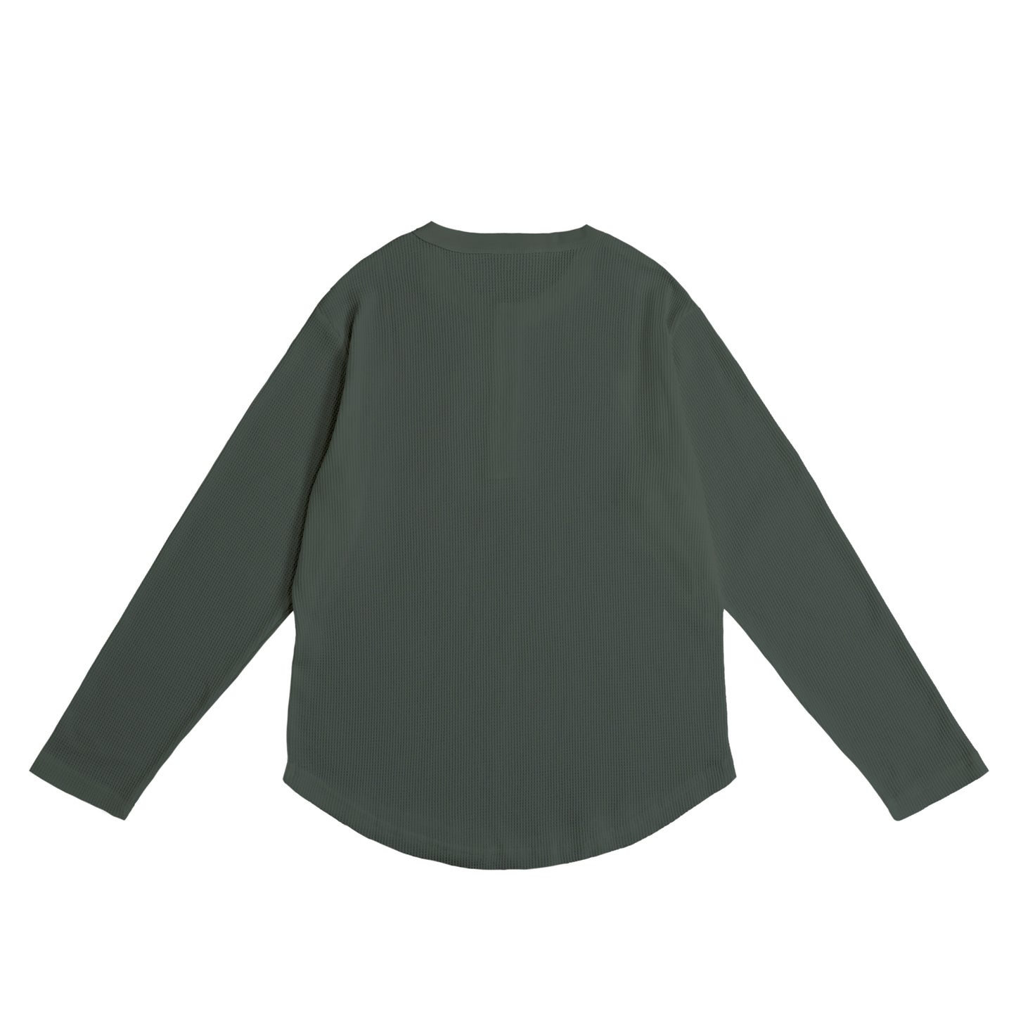 ワッフルヘンリーネックL/S T green-gray image