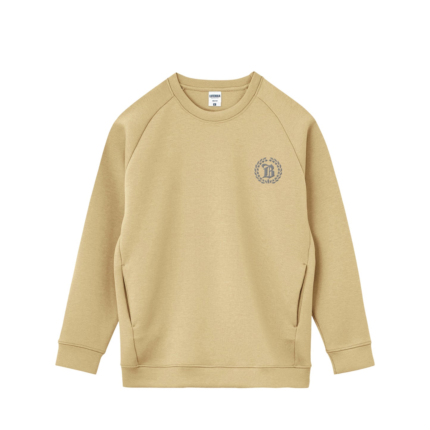 BRILLANTE DEFI Bロゴワンポイントダンボールニット素材 クルーネックスウェット sand-khaki image