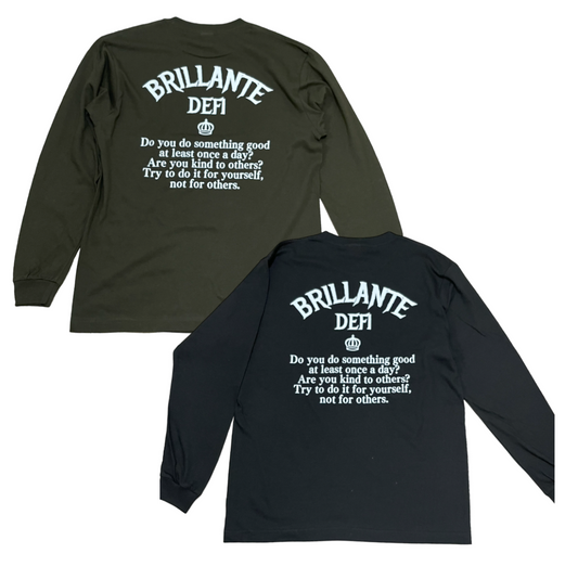 BRILLANTE DEFI 王冠バックプリント長袖Tシャツ　