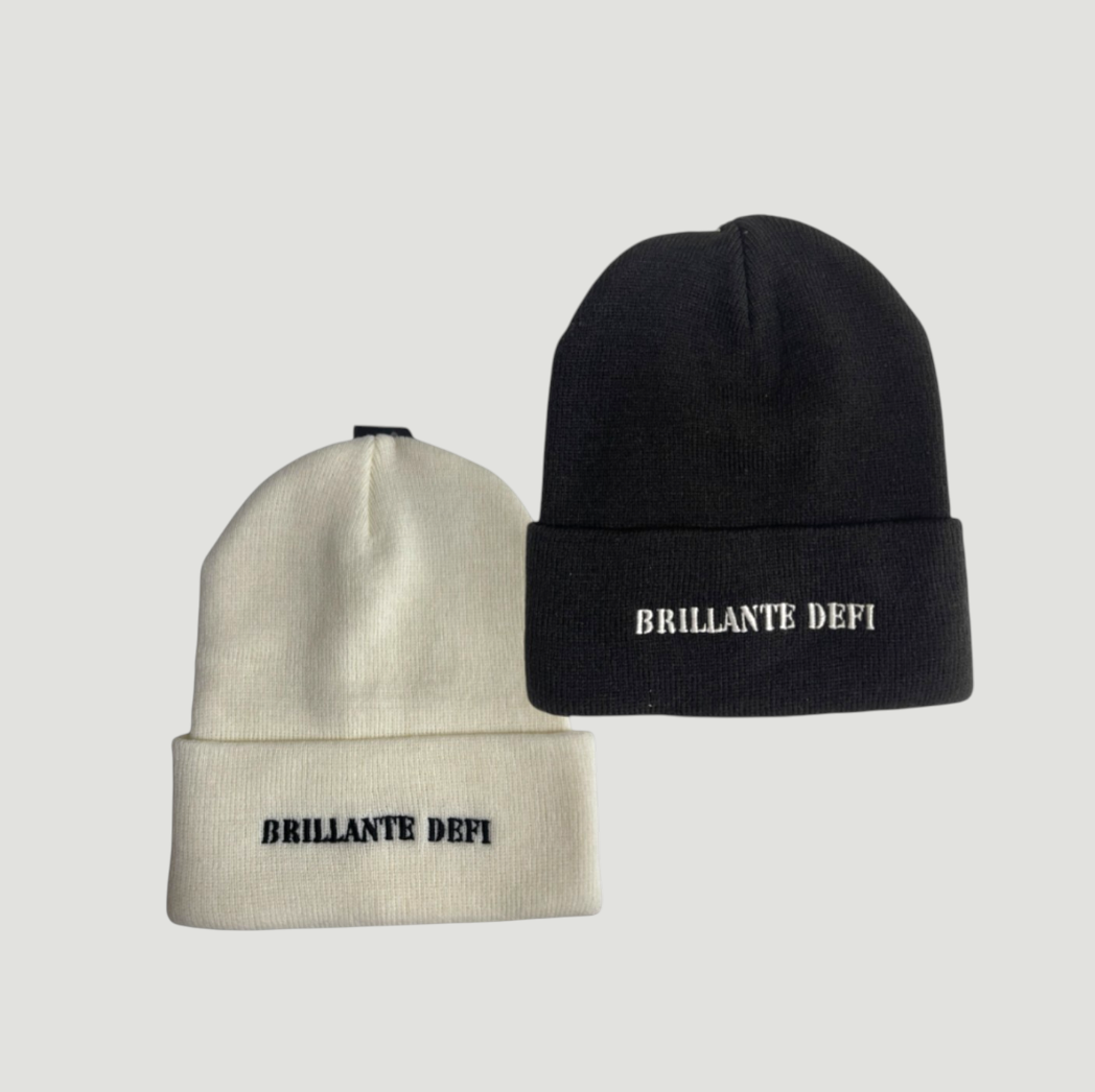 Logo Knit Cap-Black