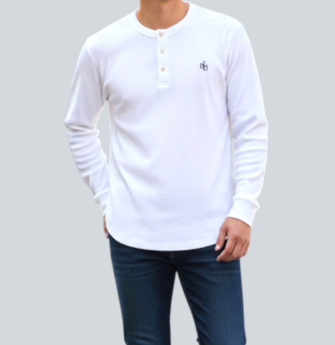 Waffle Henley Long Sleeve T-shirt