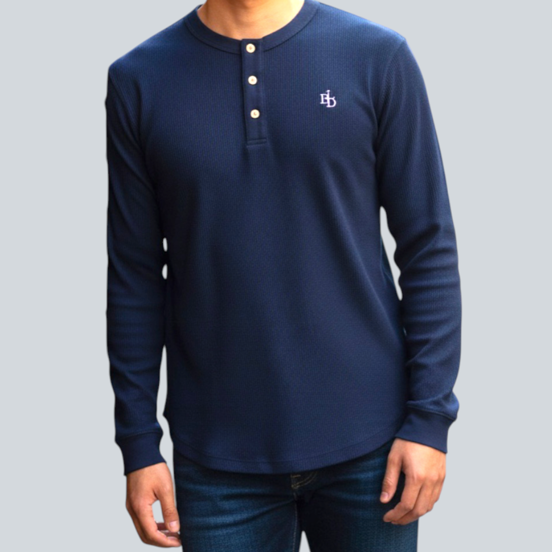 Waffle Henley Long Sleeve T-shirt