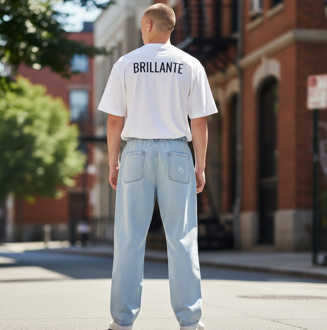 LIght denim waido pants
