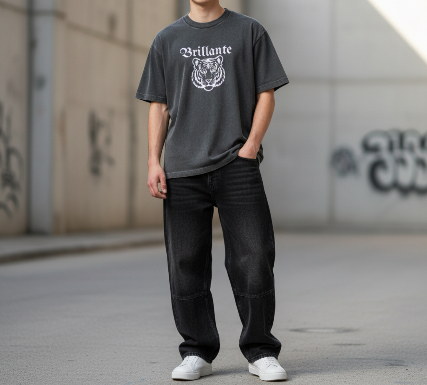 Brillate Tiger Logo T-shirt/USED 加工タイガーロゴTシャツ