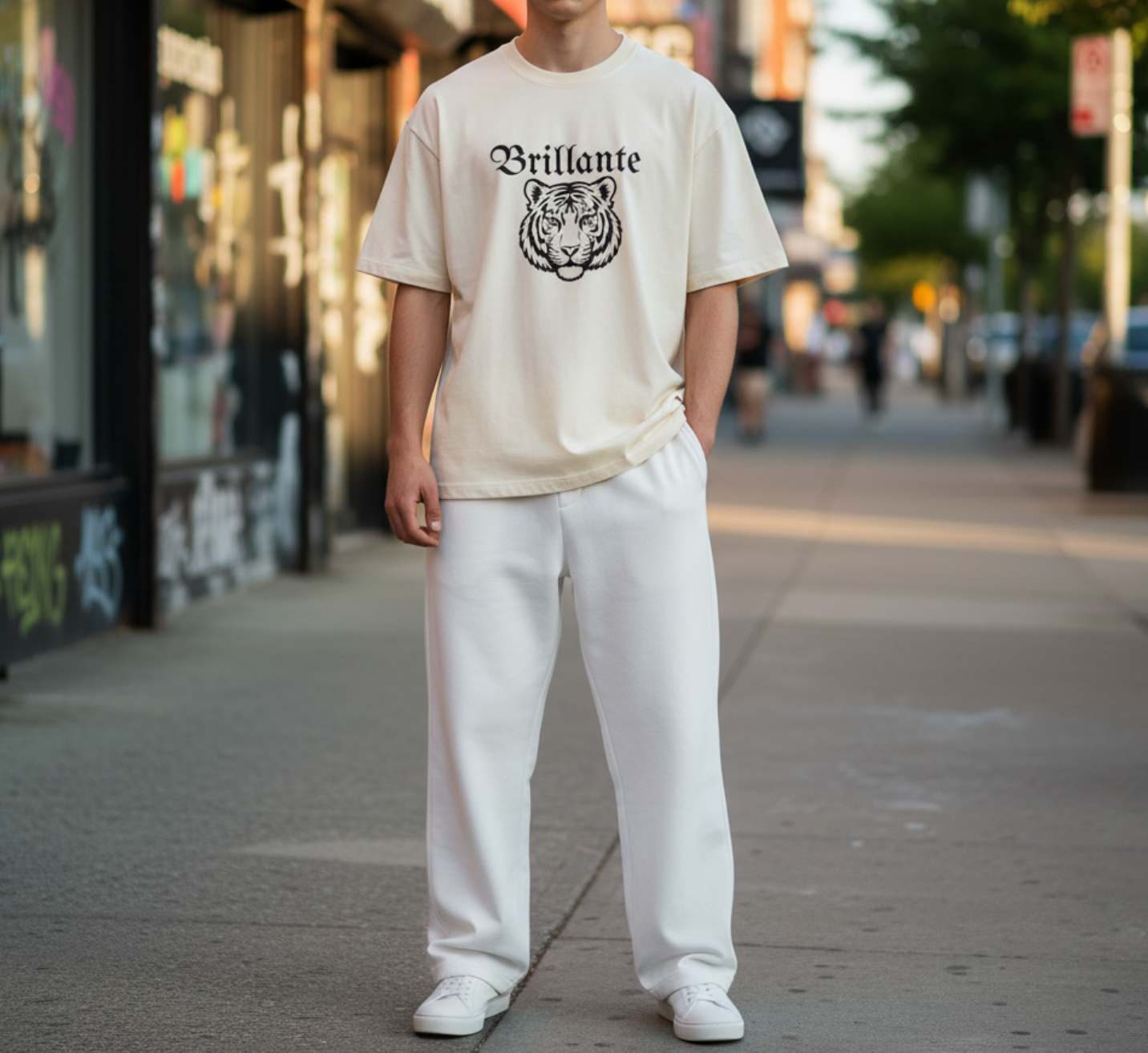 Brillate Tiger Logo T-shirt/USED 加工タイガーロゴTシャツ