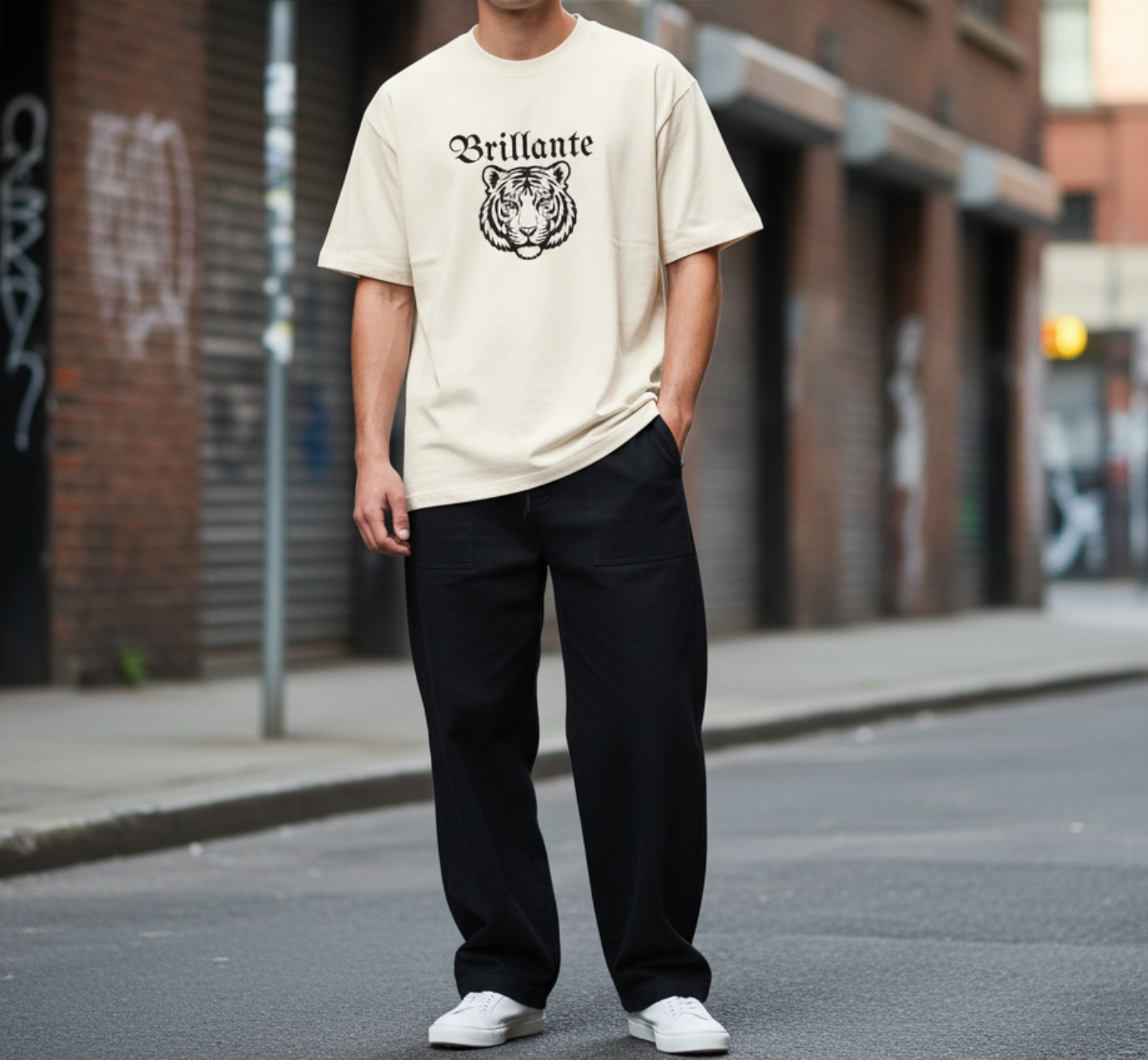 Brillate Tiger Logo T-shirt/USED 加工タイガーロゴTシャツ