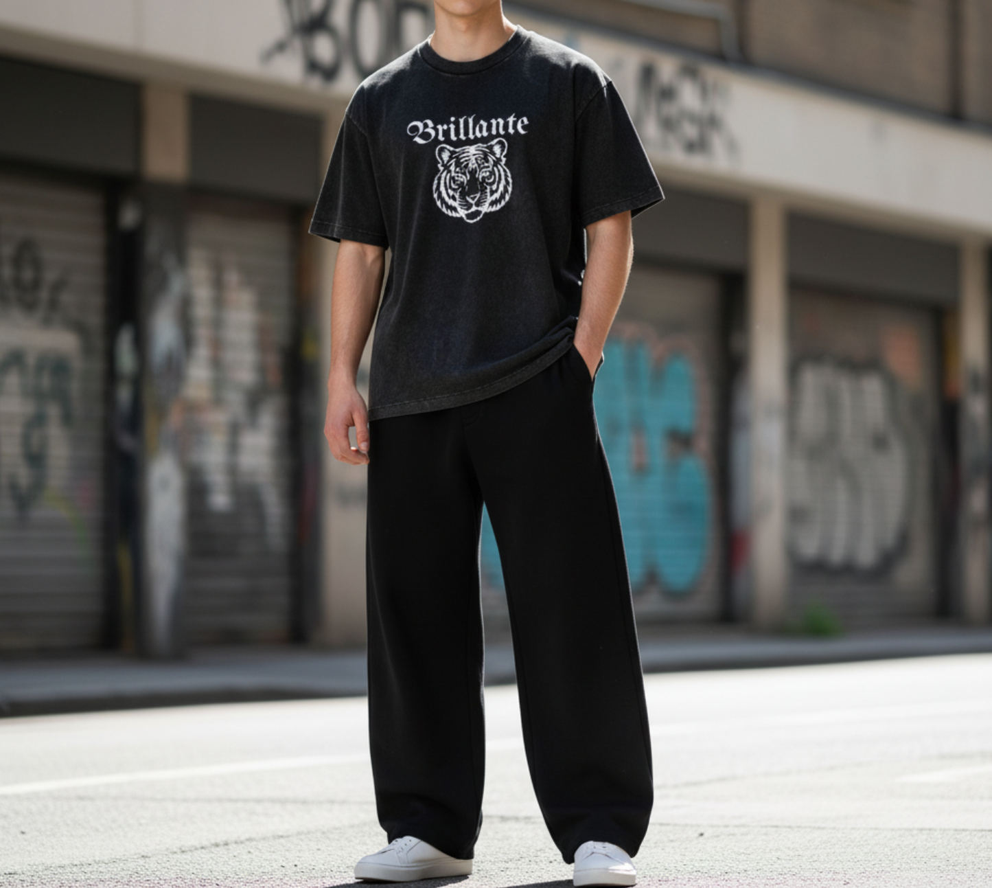 Brillate Tiger Logo T-shirt/USED 加工タイガーロゴTシャツ