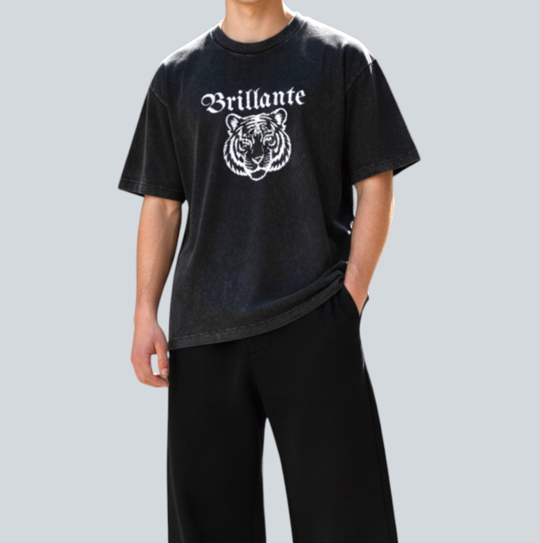 Brillate Tiger Logo T-shirt/USED 加工タイガーロゴTシャツ