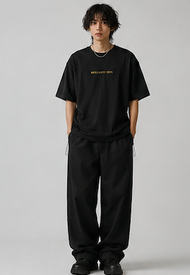 BRILLANTE DEFI / Fine Jersey Drawcord Tee