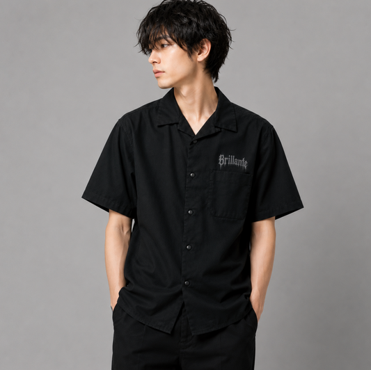 Brillante Drip Logo Open Collar Shirt