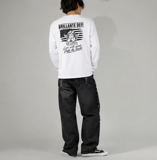 BRILLANTE DÉFI ANGEL FLAG ロングスリーブTシャツ