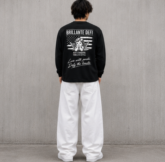 BRILLANTE DÉFI ANGEL FLAG ロングスリーブTシャツ