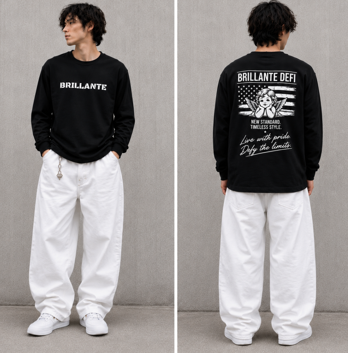 BRILLANTE DÉFI ANGEL FLAG ロングスリーブTシャツ