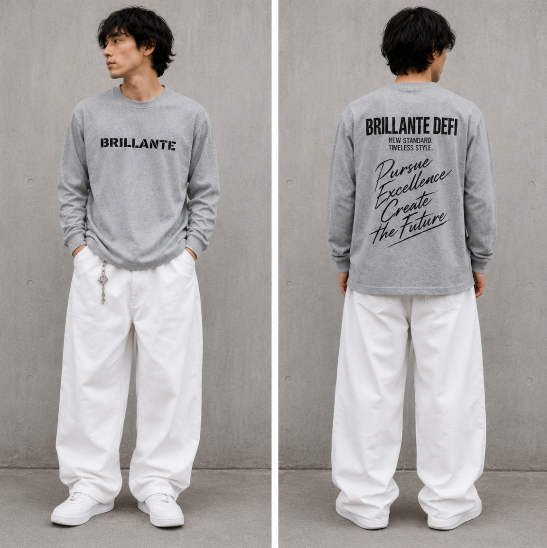 BRILLANTE DÉFI SCRIPT LOGO ロングスリーブTシャツ　３カラー