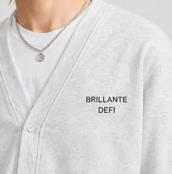 刺繍ワンポイントカーデイガン　(２カラー）