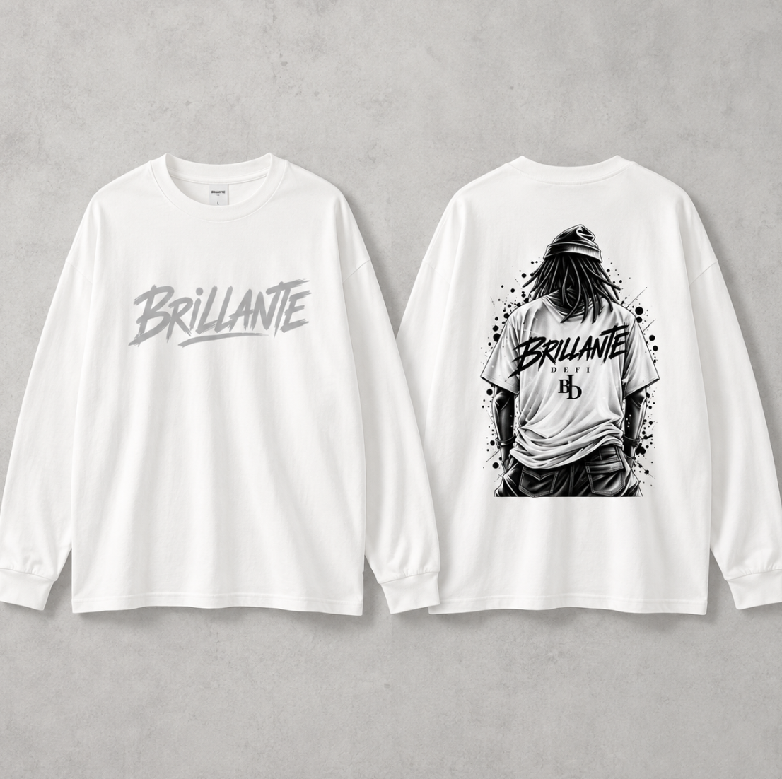 BRILLANTE DEFI STREET GRAPHIC ロングスリーブTシャツ　BLACK/ホワイト