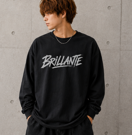 BRILLANTE DEFI STREET GRAPHIC ロングスリーブTシャツ　BLACK/ホワイト