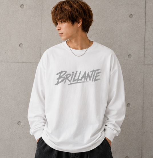 BRILLANTE DEFI STREET GRAPHIC ロングスリーブTシャツ　BLACK/ホワイト