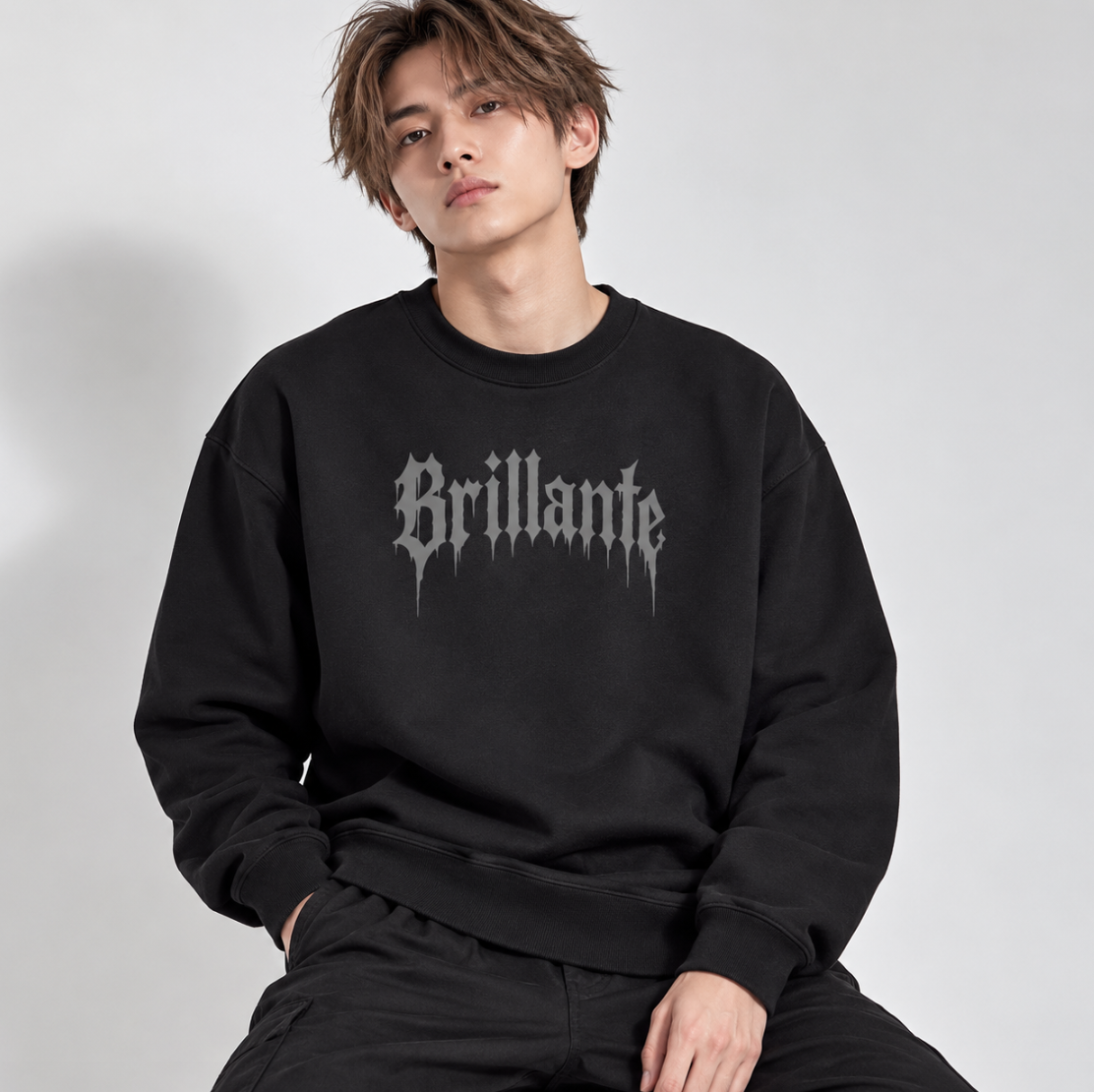 BRILLANTE Gothic Logo オーバーサイズスウェット　グレー/ベージュ/ブラック
