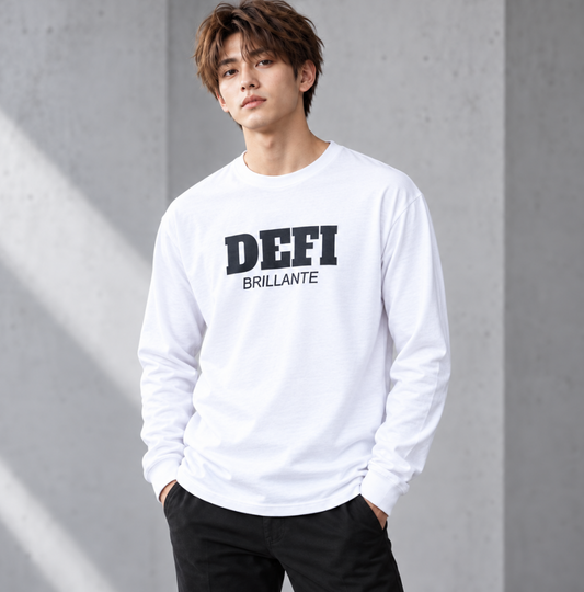 Big Logo Long Sleeve Tee　ホワイト・グレー（クリックポスト送料無料）