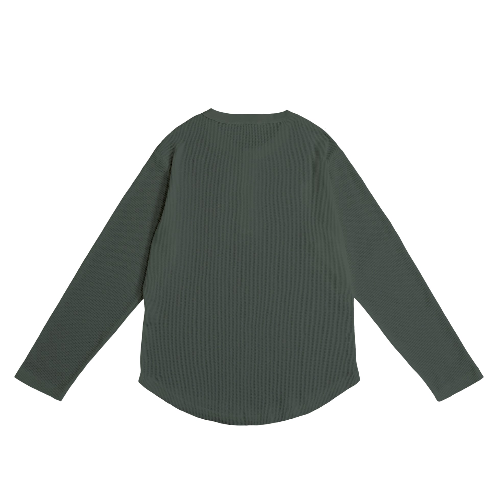 ワッフルヘンリーネックL/S T green-gray image