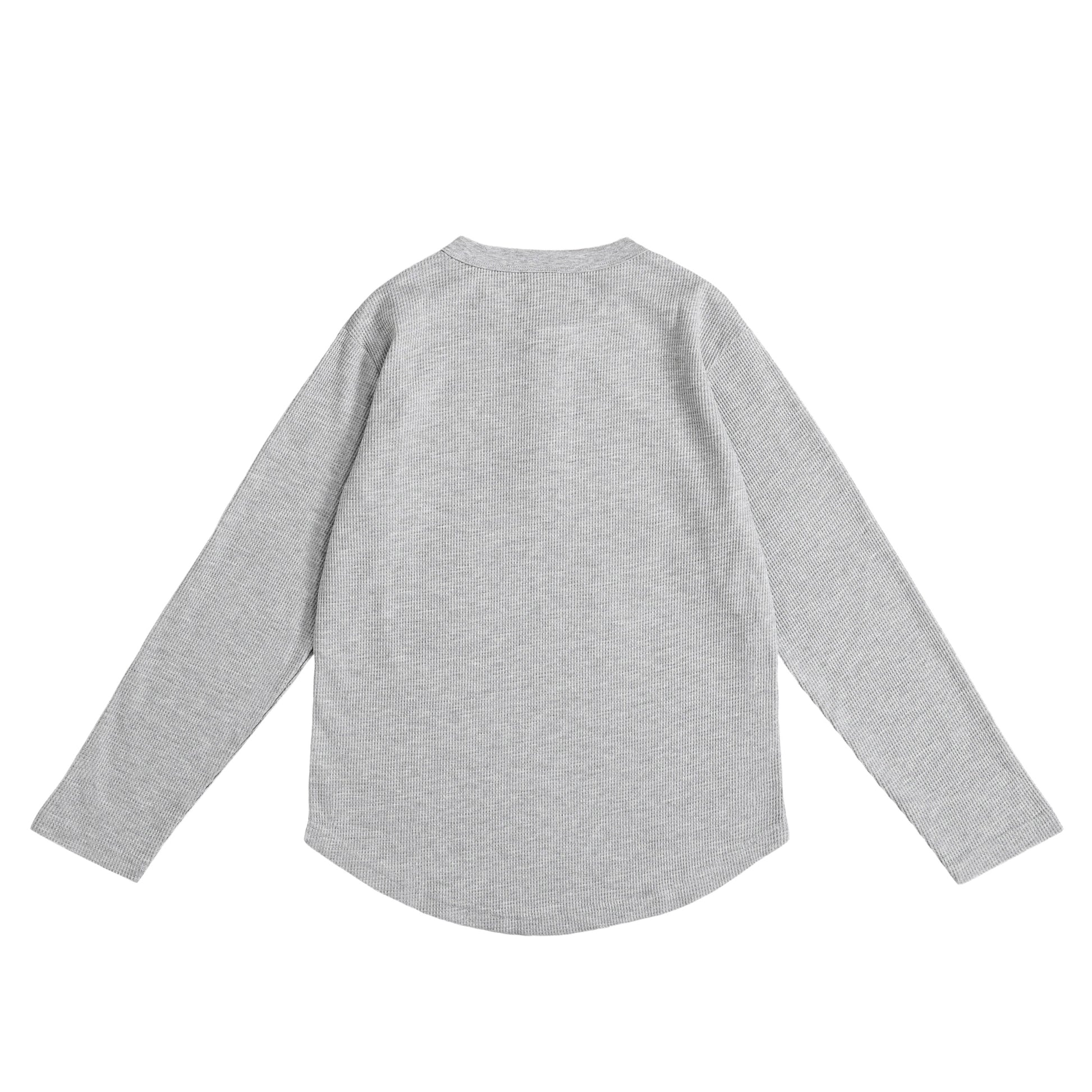 ワッフルヘンリーネックL/S T gray image