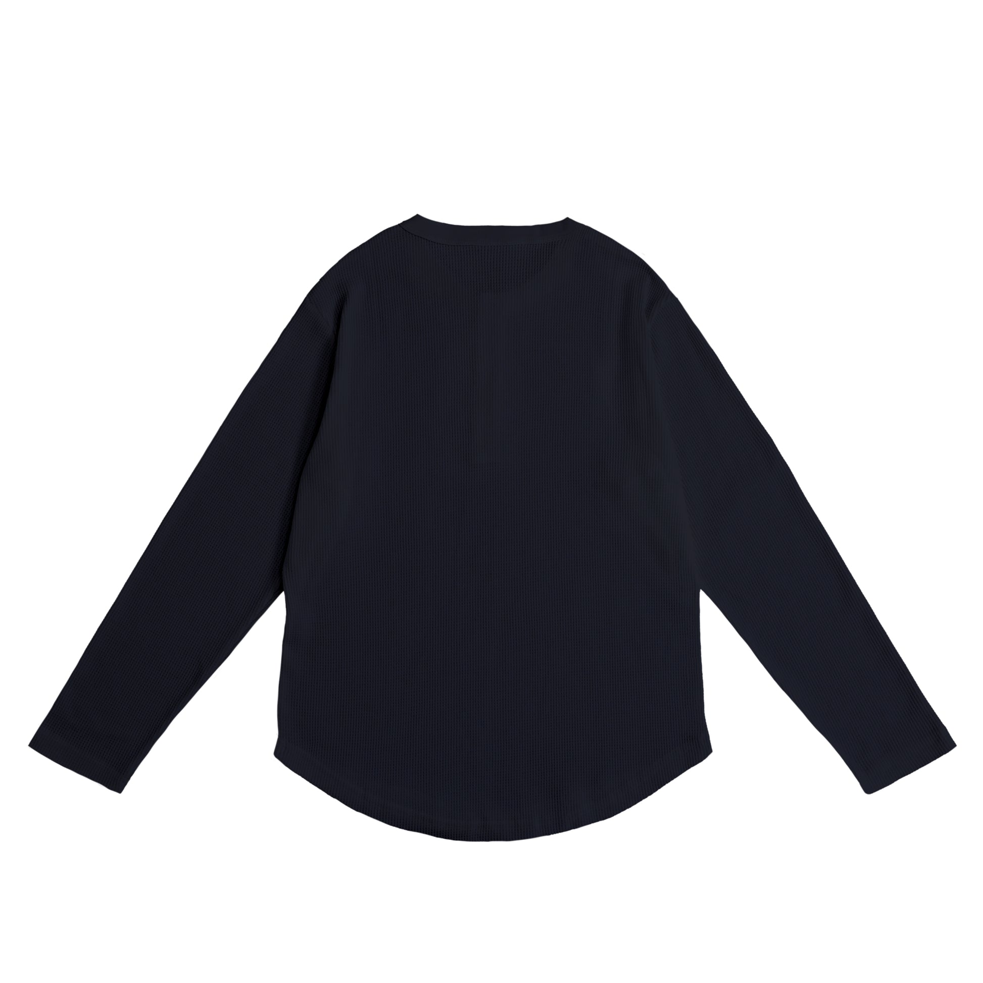 ワッフルヘンリーネックL/S T navy image