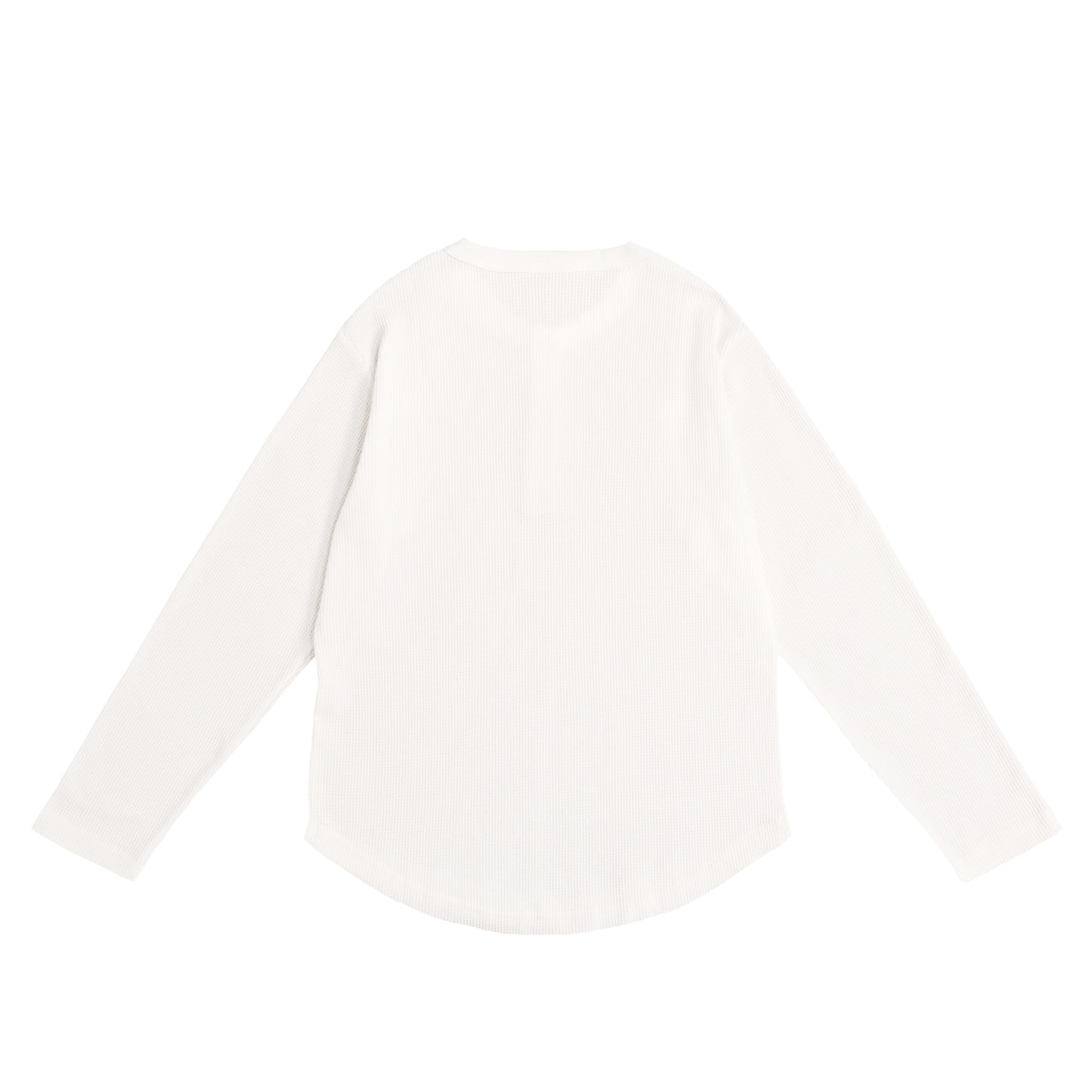 ワッフルヘンリーネックL/S T white image