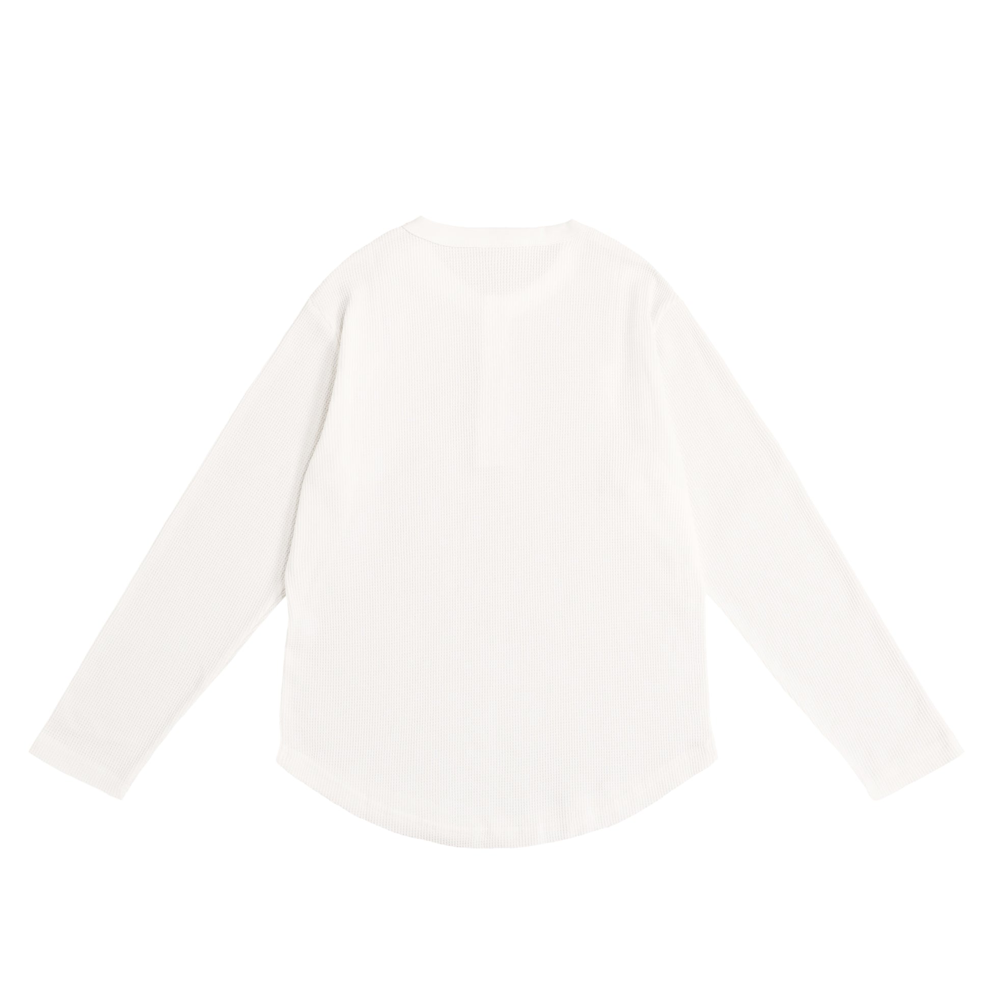 ワッフルヘンリーネックL/S T white image