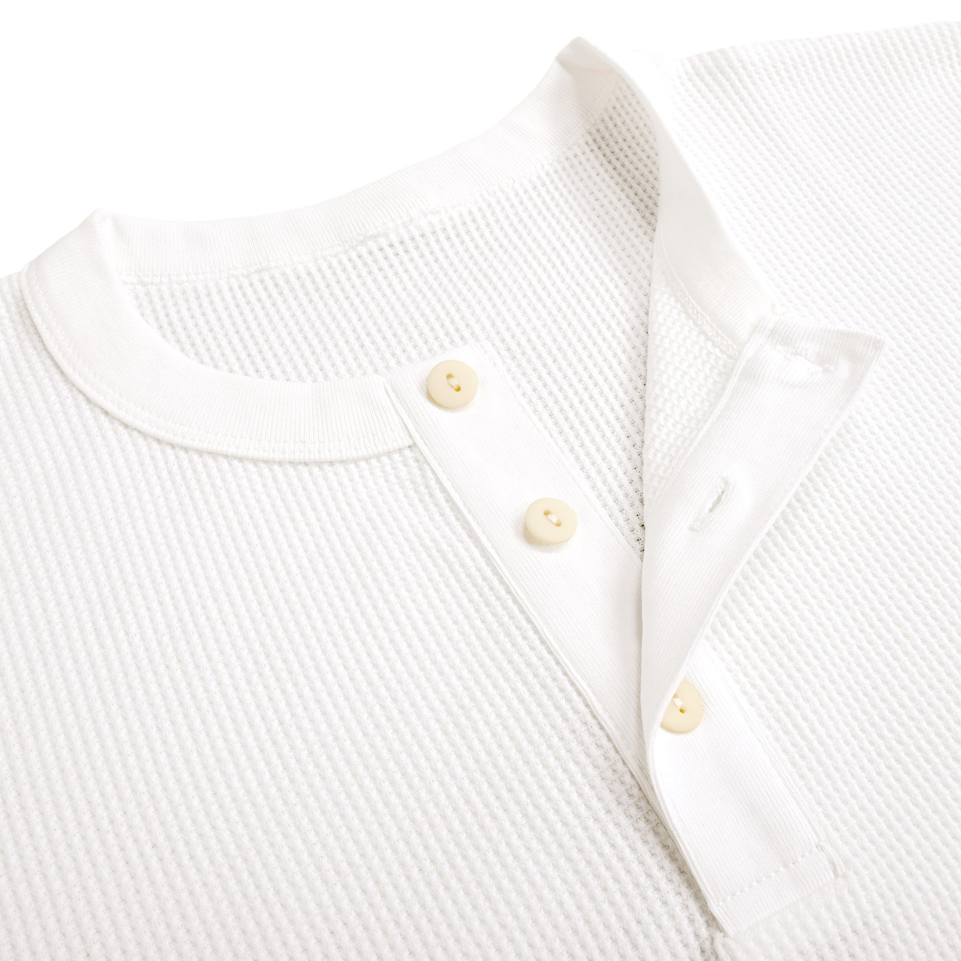 ワッフルヘンリーネックL/S T white image