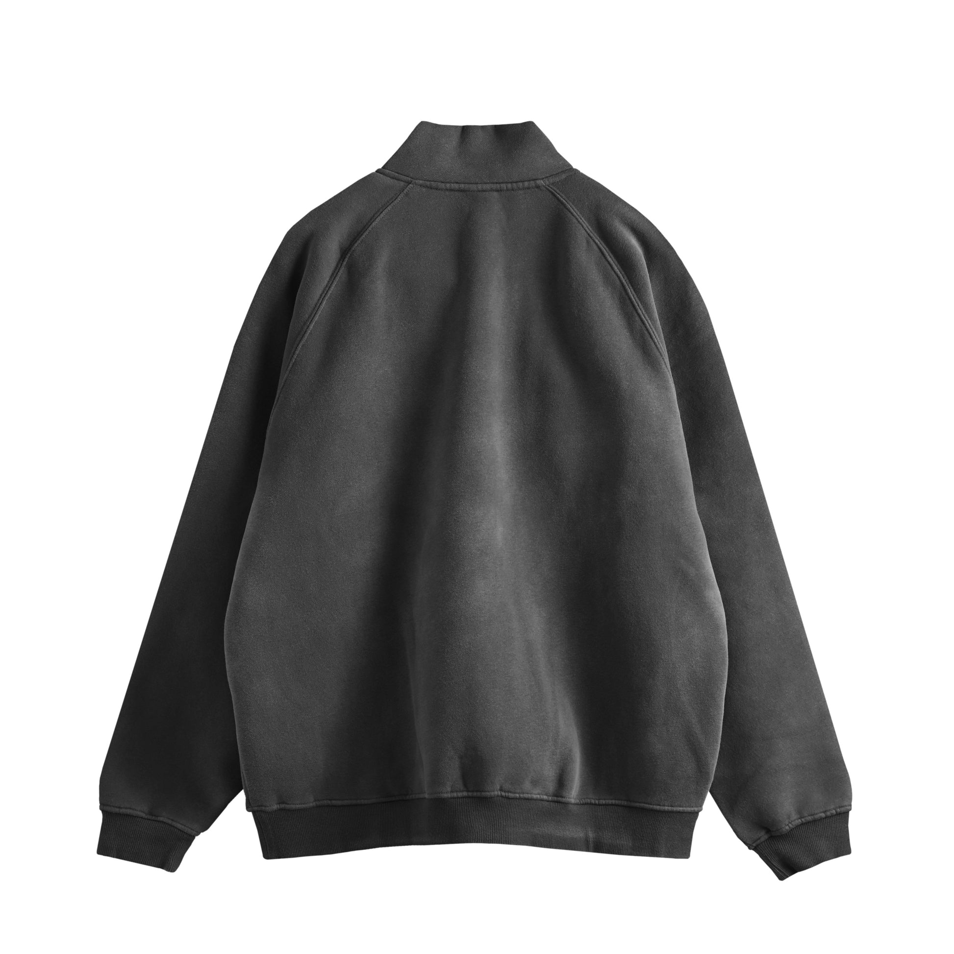 ウォッシュ加工ハーフジップスウェットプルオーバー裏起毛（セットアップ可能） black image