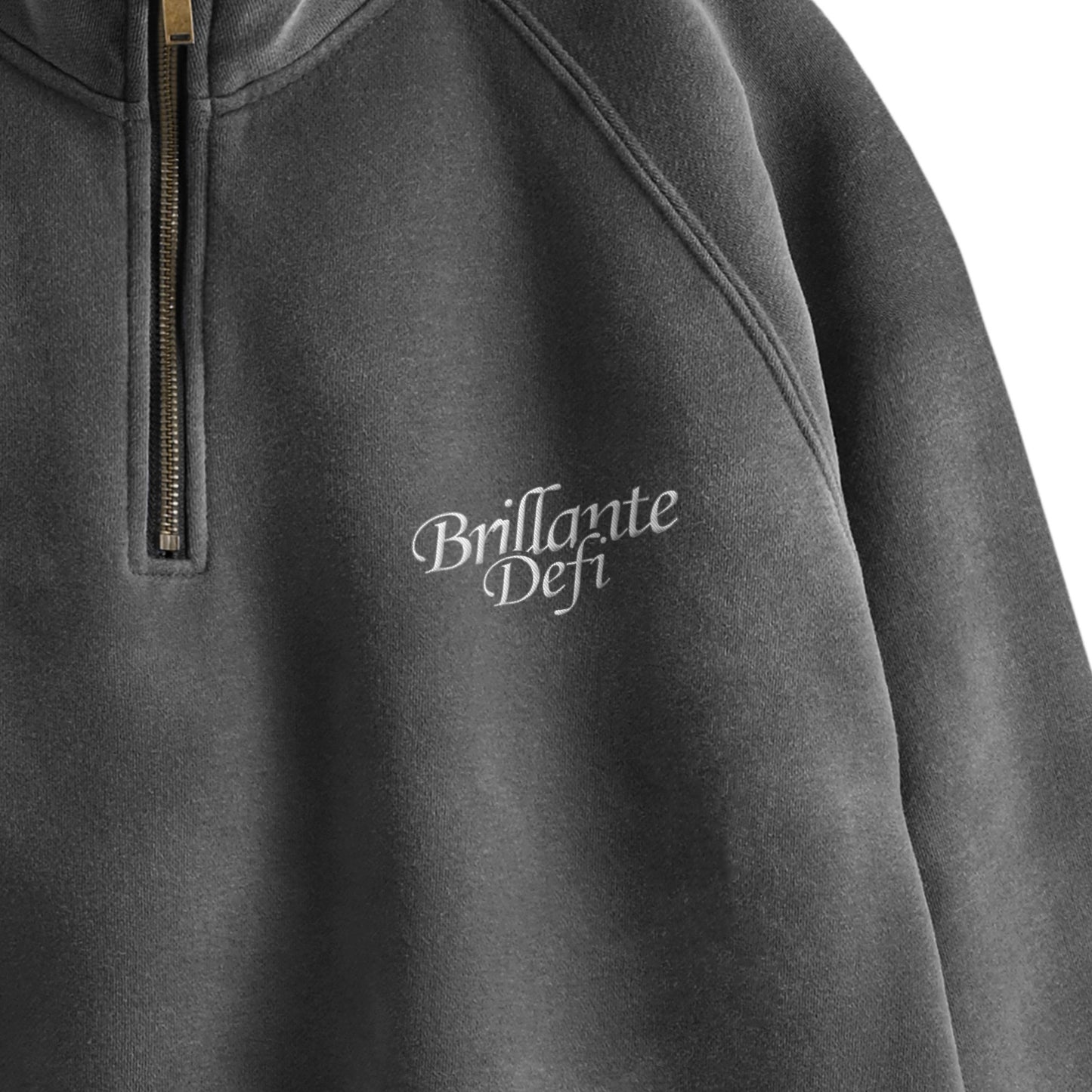 ウォッシュ加工ハーフジップスウェットプルオーバー裏起毛（セットアップ可能） black image