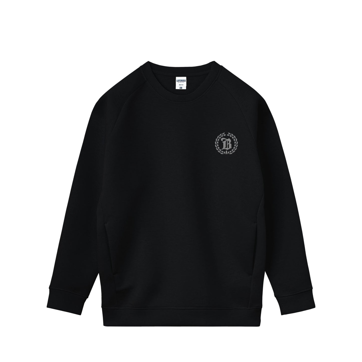 BRILLANTE DEFI Bロゴワンポイントダンボールニット素材　クルーネックスウェット black image