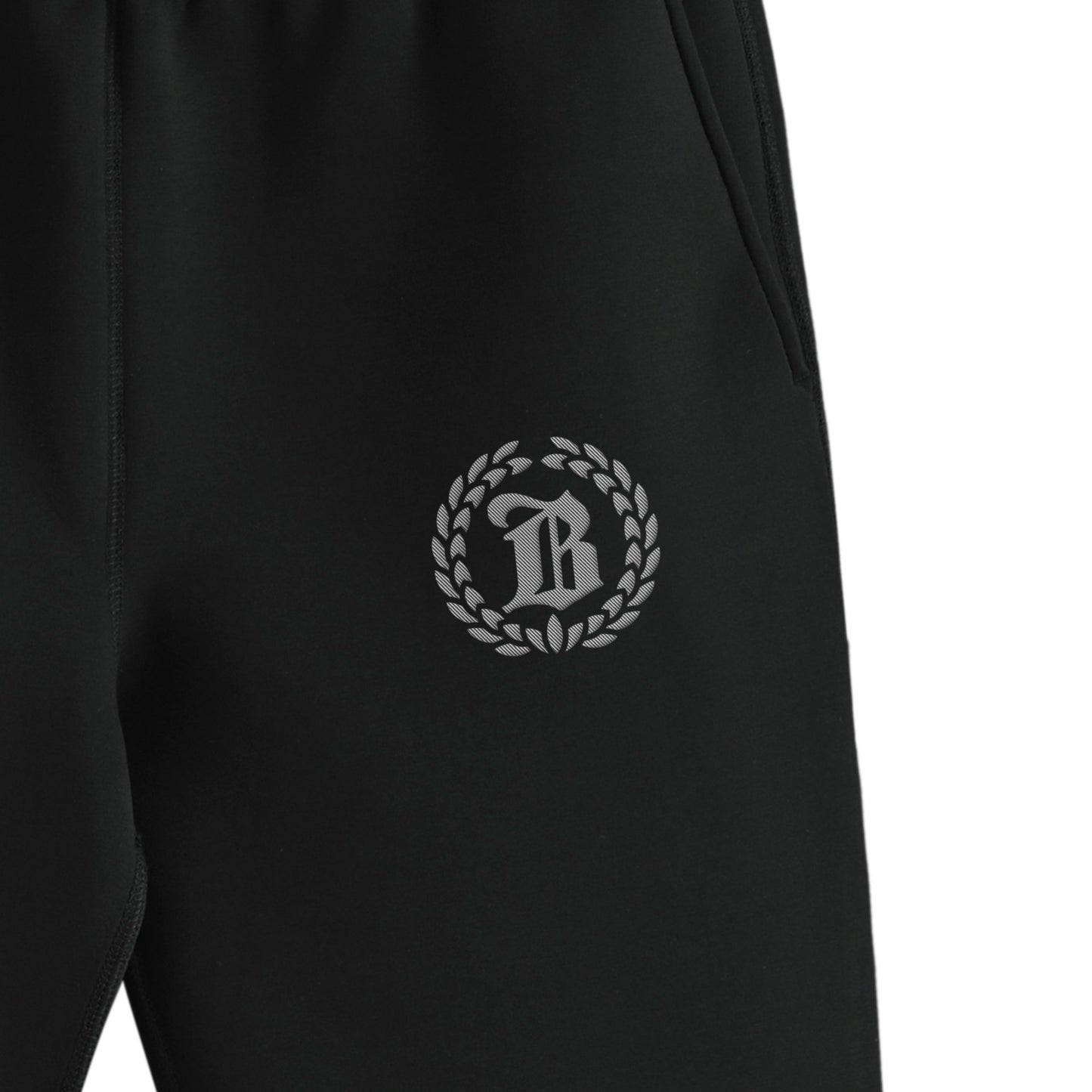 BRILLANTE DEFI Bロゴダンボールニット素材スェットパンツ black image