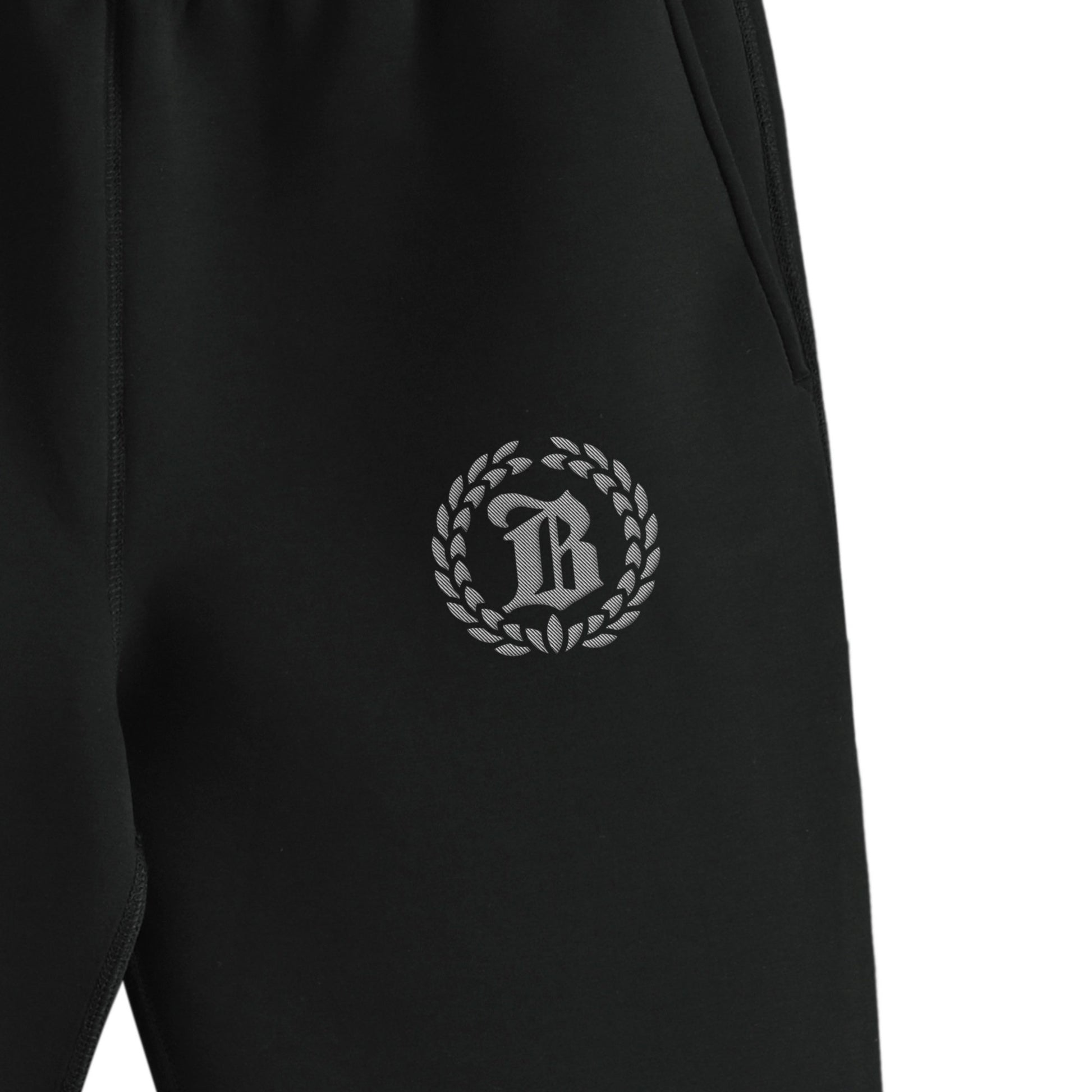 BRILLANTE DEFI Bロゴダンボールニット素材スェットパンツ black image