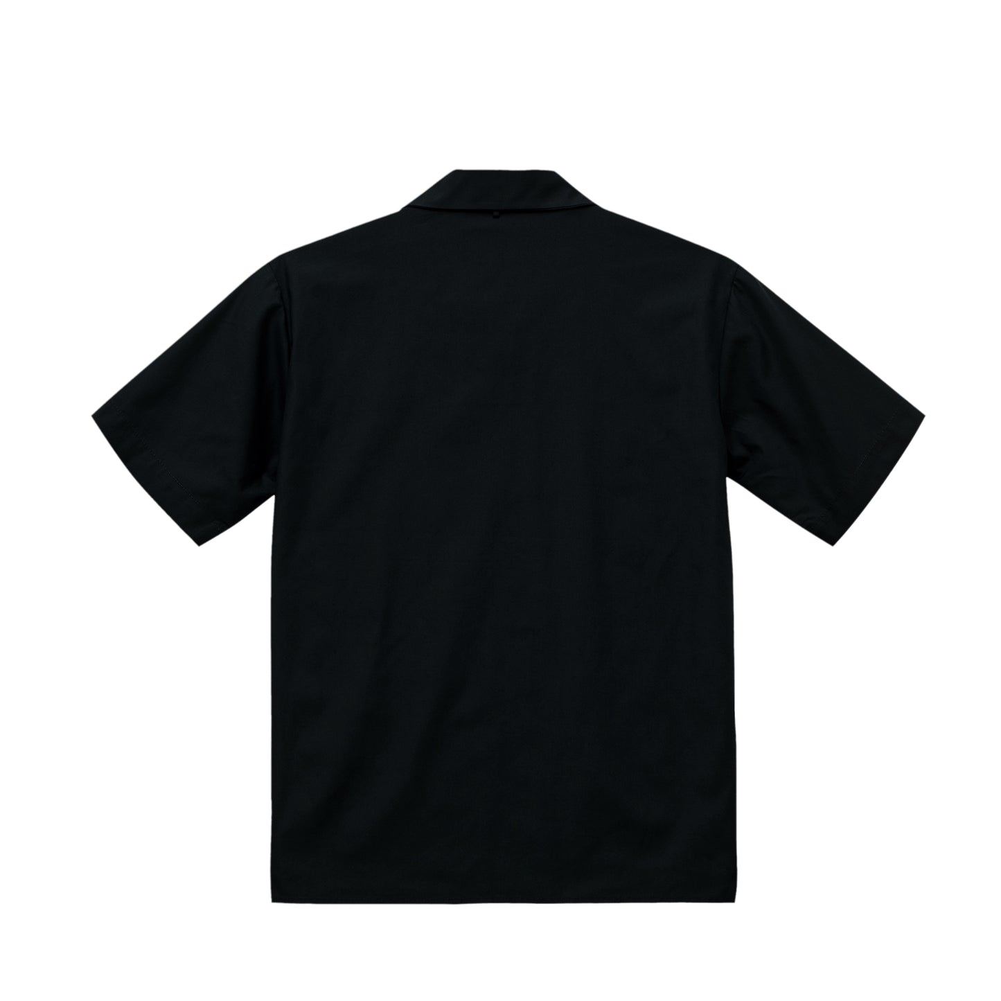 オープンカラー ショートスリーブ シャツ black image