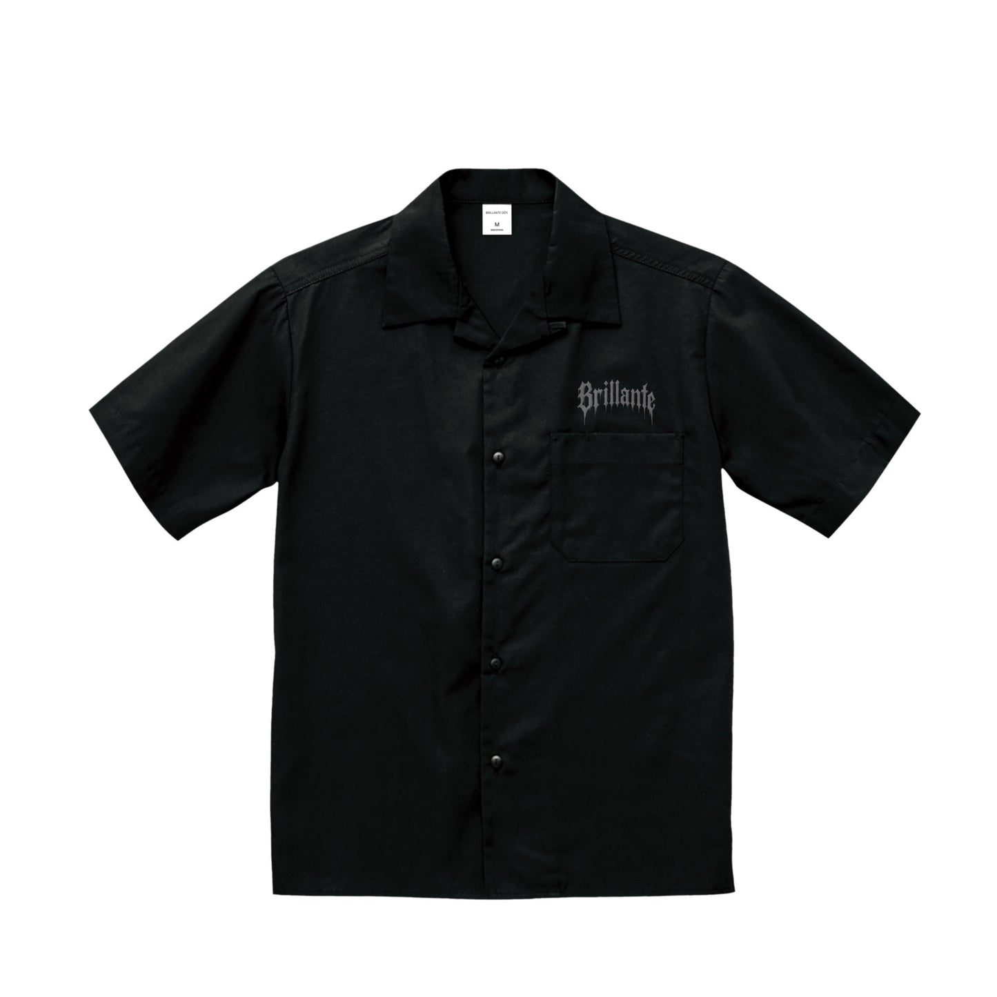 オープンカラー ショートスリーブ シャツ black image
