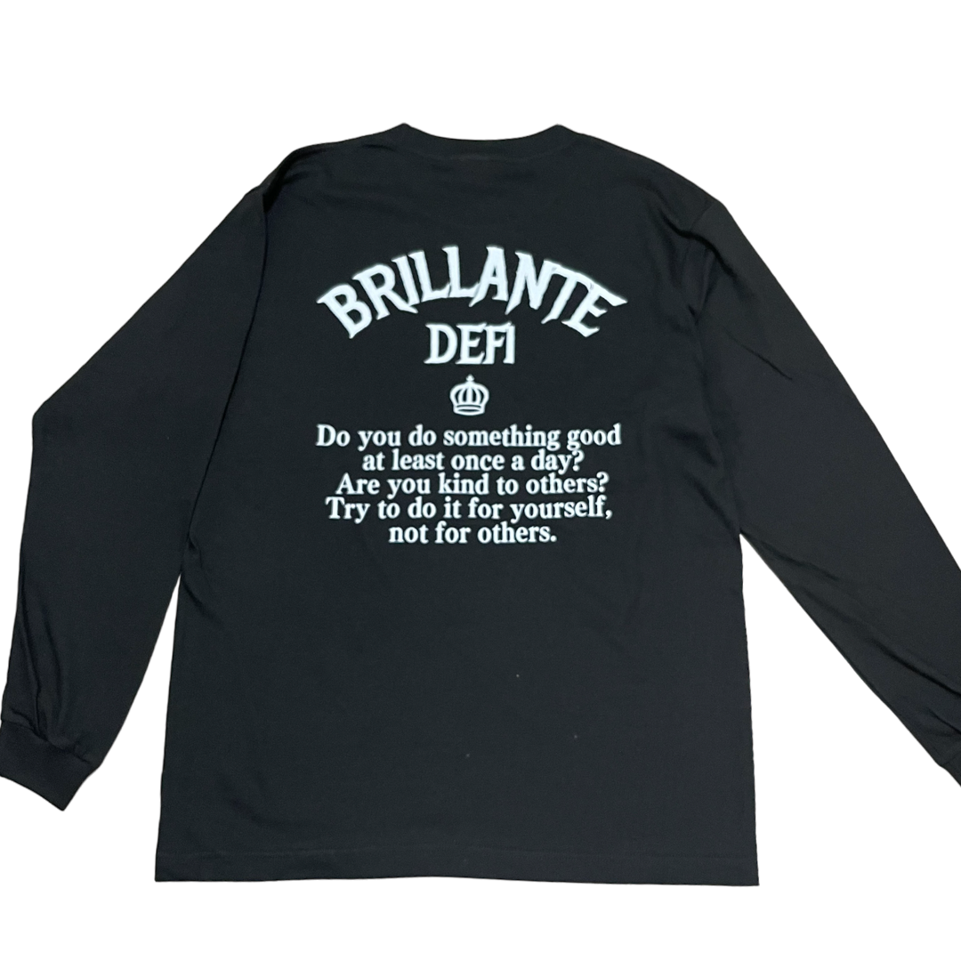 BRILLANTE DEFI 王冠バックプリント長袖Tシャツ　