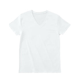[[1000円ぽっきり]] LADYS　首元スッキリ！シンプルなVネックTシャツ 　（ホワイト ）