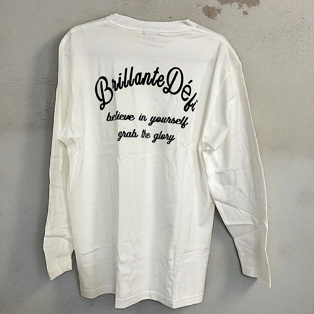 [[SALE]] ☆バックプリントロゴヘビーウェイト長袖Tシャツ（ブラック/ホワイト）