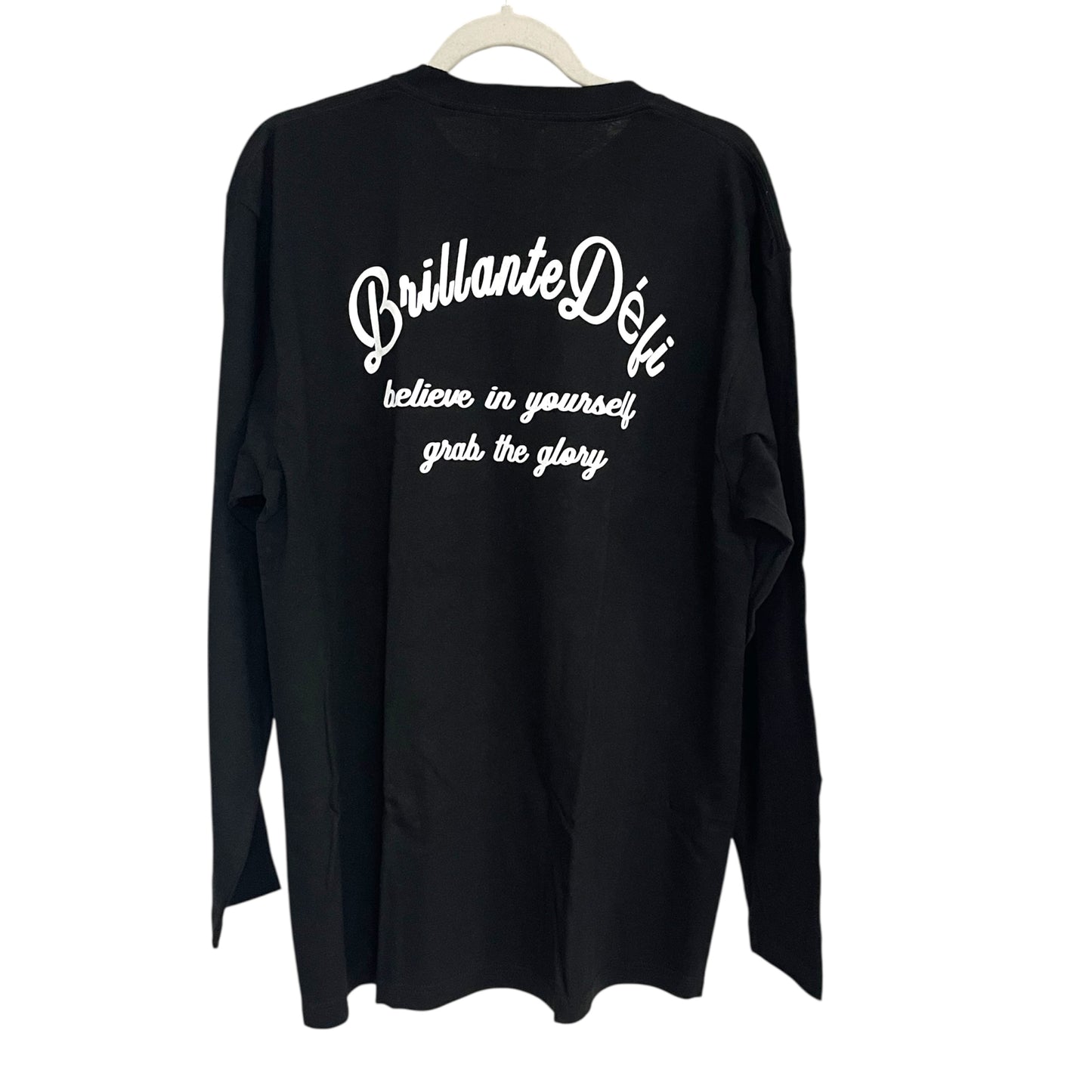 [[SALE]] ☆バックプリントロゴヘビーウェイト長袖Tシャツ（ブラック/ホワイト）