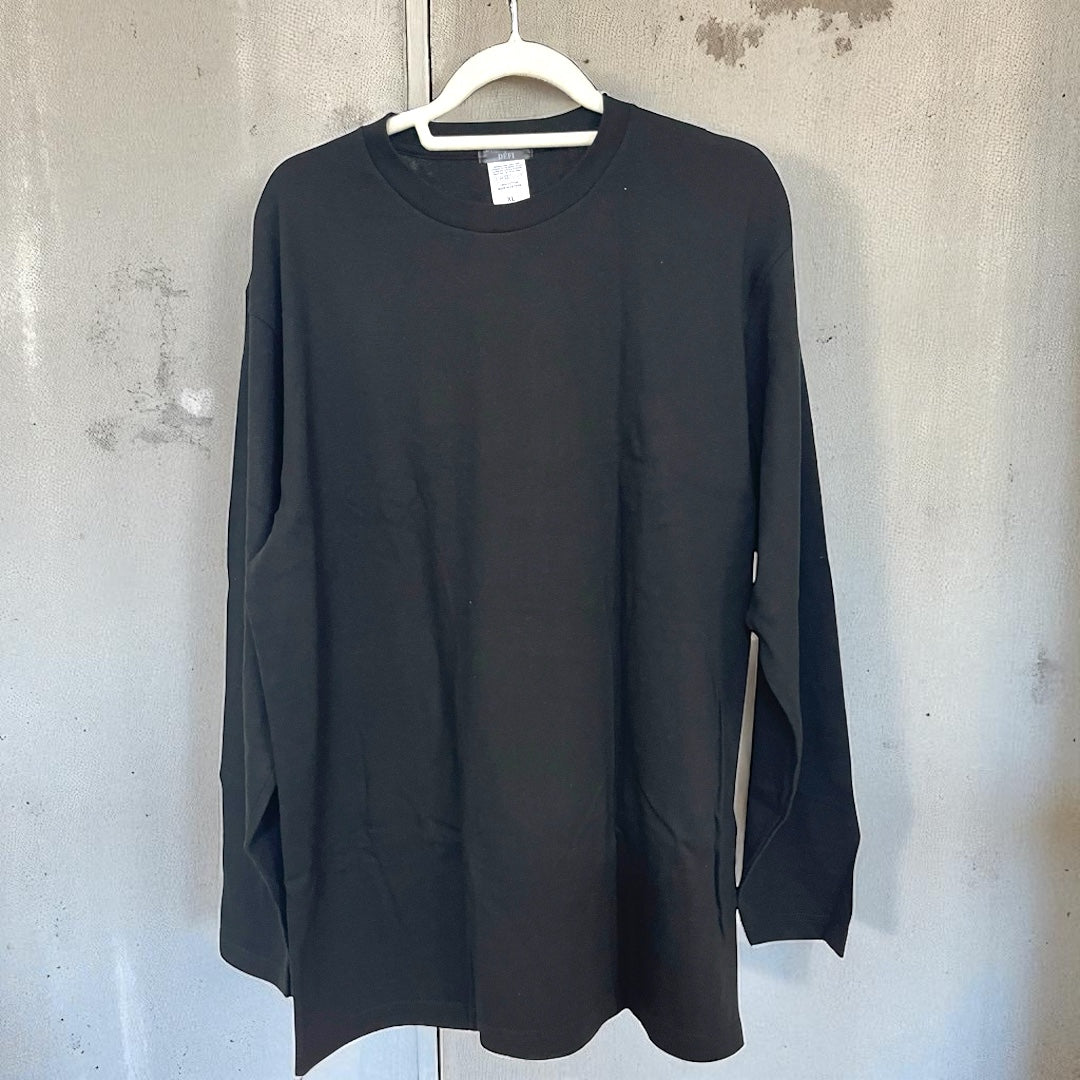 [[SALE]] ☆バックプリントロゴヘビーウェイト長袖Tシャツ（ブラック/ホワイト）