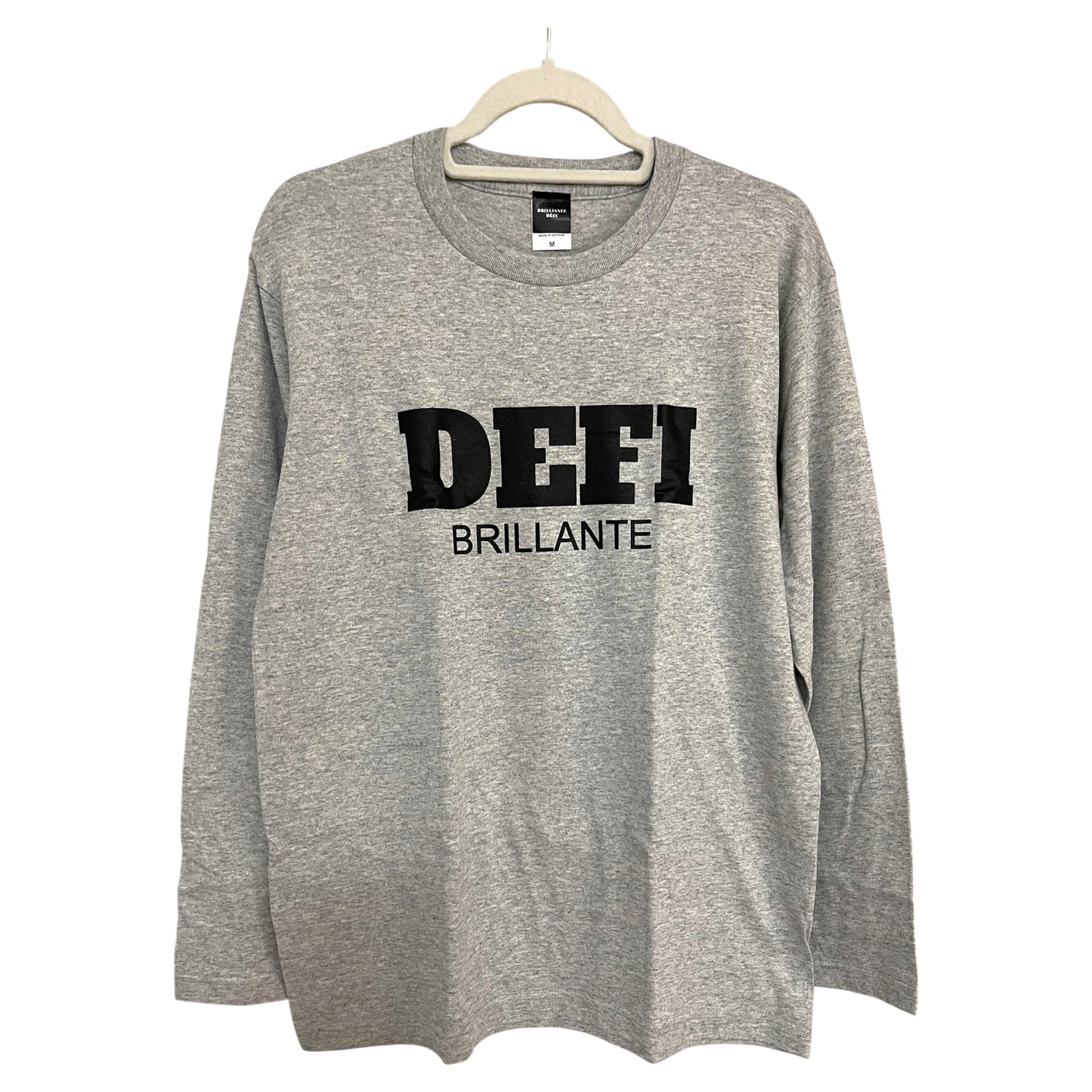 ☆[[SALE]]☆DEFIビックロゴBRILLANTE 長袖Tシャツ　グレー・ホワイト