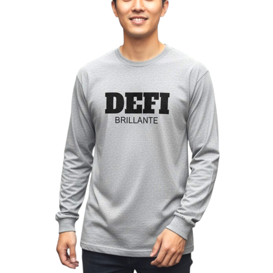 ☆[[SALE]]☆DEFIビックロゴBRILLANTE 長袖Tシャツ　グレー・ホワイト