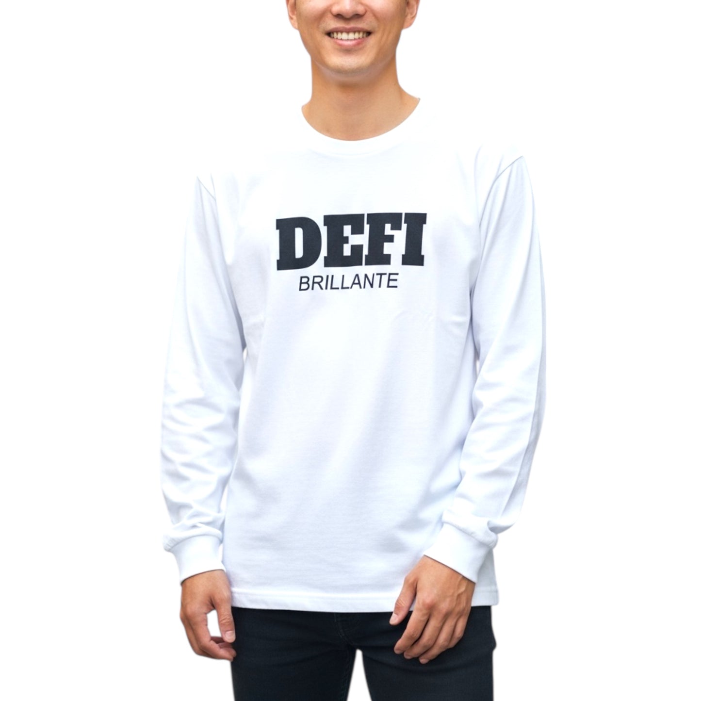 ☆[[SALE]]☆DEFIビックロゴBRILLANTE 長袖Tシャツ　グレー・ホワイト