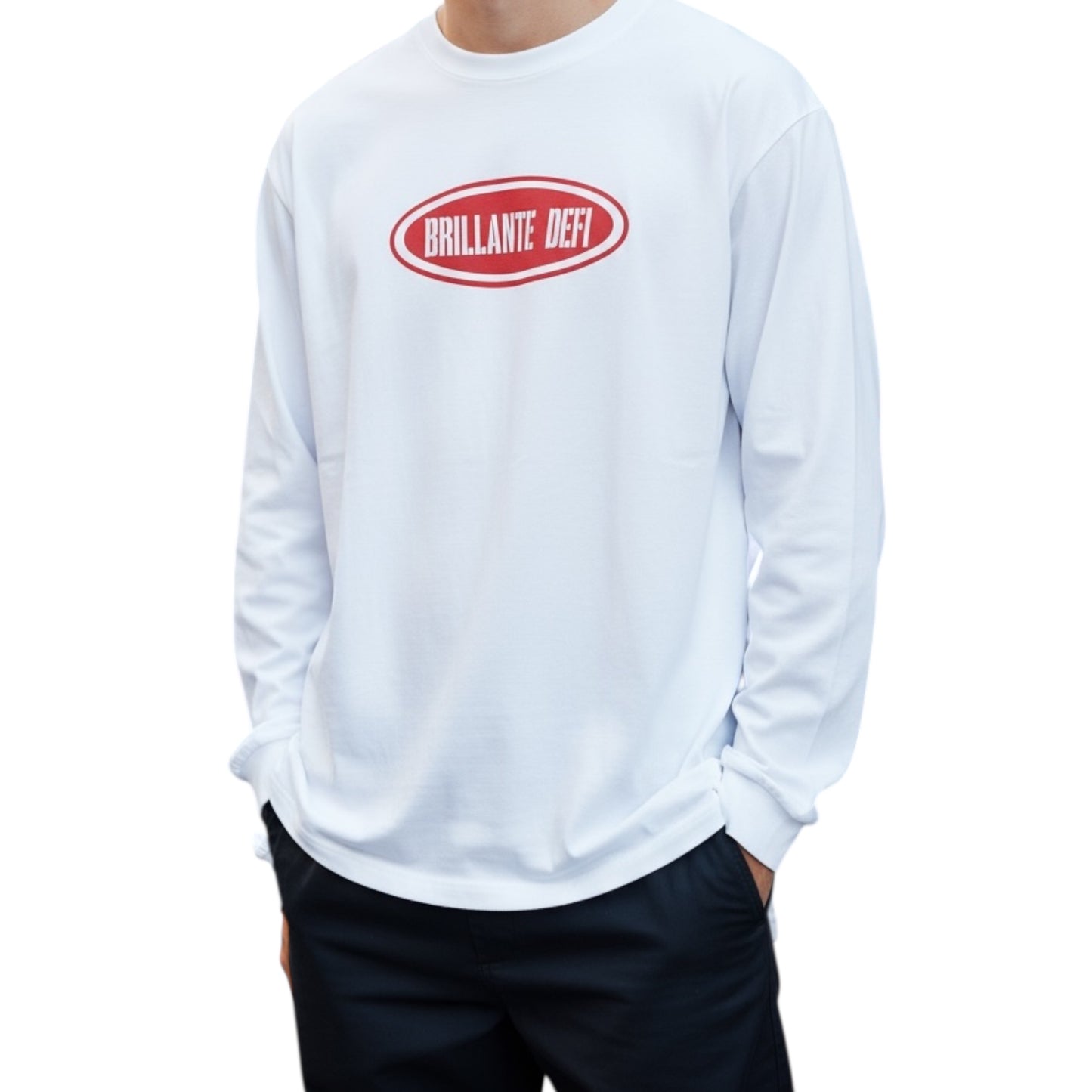 ☆[[SALE]]☆BRILLANTE DEFI 楕円レッドロゴ長袖Tシャツ　