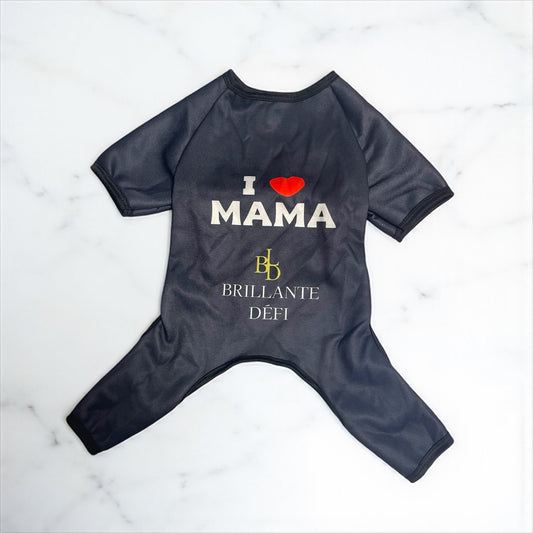 BRILLANTE DÉFI ペット服　I LOVE MAMA 犬服愛犬用　ブラック
