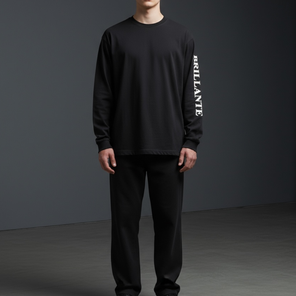 [[SALE]]SPORTS WEARドライシルキータッチ ロングスリーブTシャツ(ブラック）